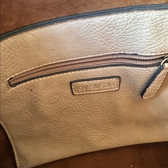 Joy Susan Taupe Tote with Pouch - Picture 7 of 7